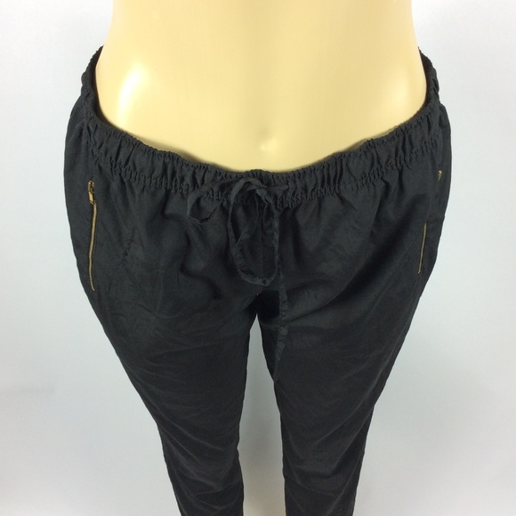 H&M Drawstring Jogger Pants Zip Pockets Size Small - Picture 2 of 7